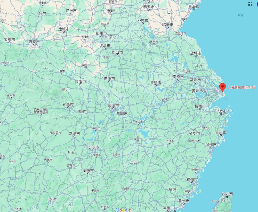 上海浦東國際機場(chǎng)（IATA代碼：PVG；ICAO代碼：ZSPD）